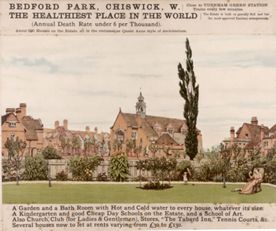 Old advertisement showing Bedford Park